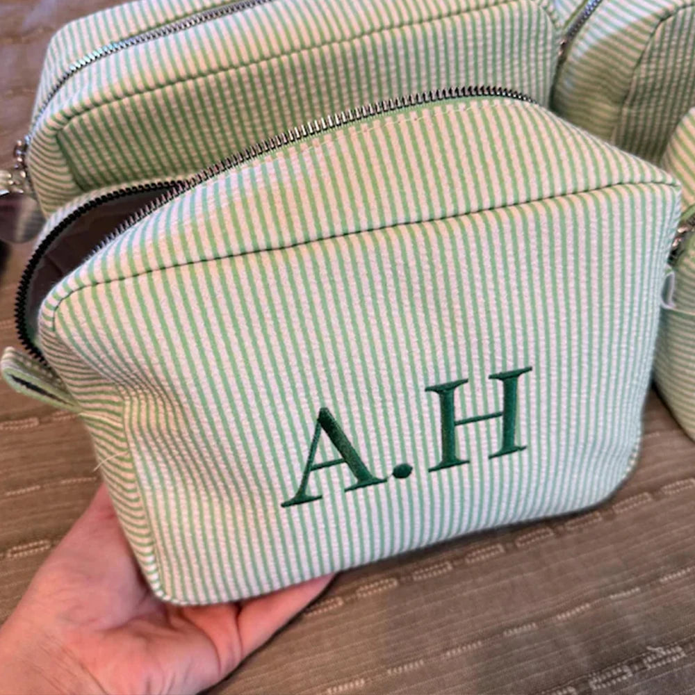 New Cosmetic Bag Girl's Birthday Gift Cotton Toiletry Bag Personalized Name Women's Travelling Bags Customized Wedding Gifts