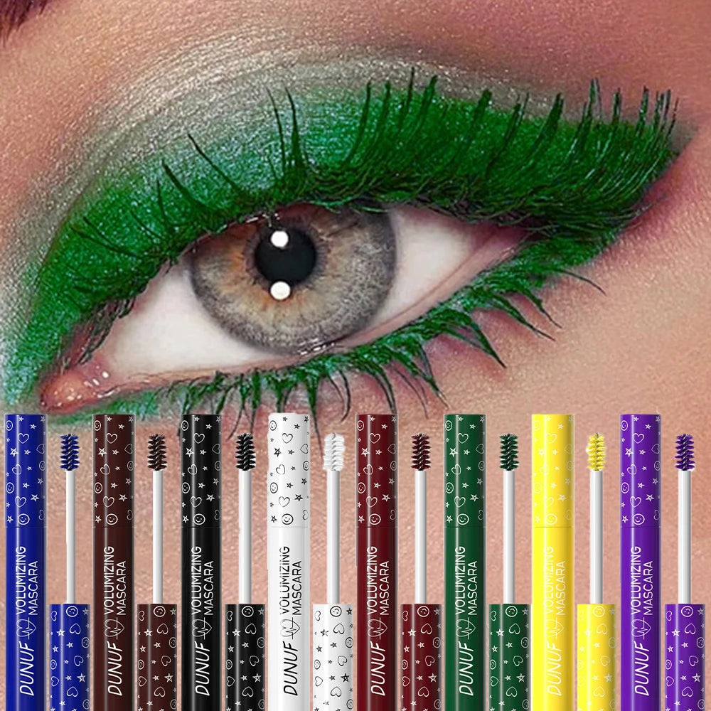 Colorful Eyelash Mascara 5D Silk Fiber Volume Curling Lengthening EyeLashes Extension Purple Blue White Waterproof Eye Makeup