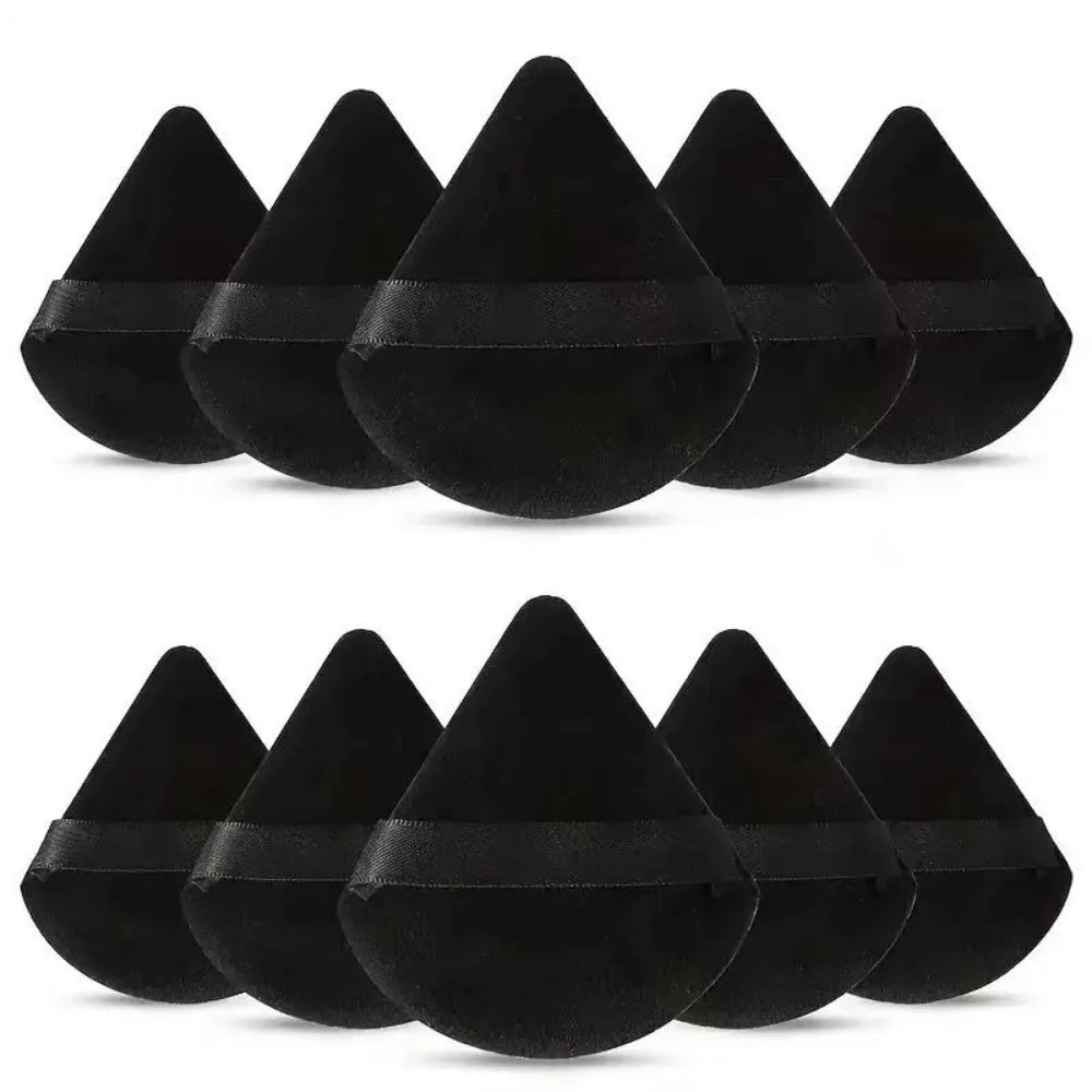 2/5/10Pc Black Triangle Powder Puff Facial Makeup Sponge Soft Velvet Cosmetics Puff Mixer Beauty Foundation Soft Skin-Friendly
