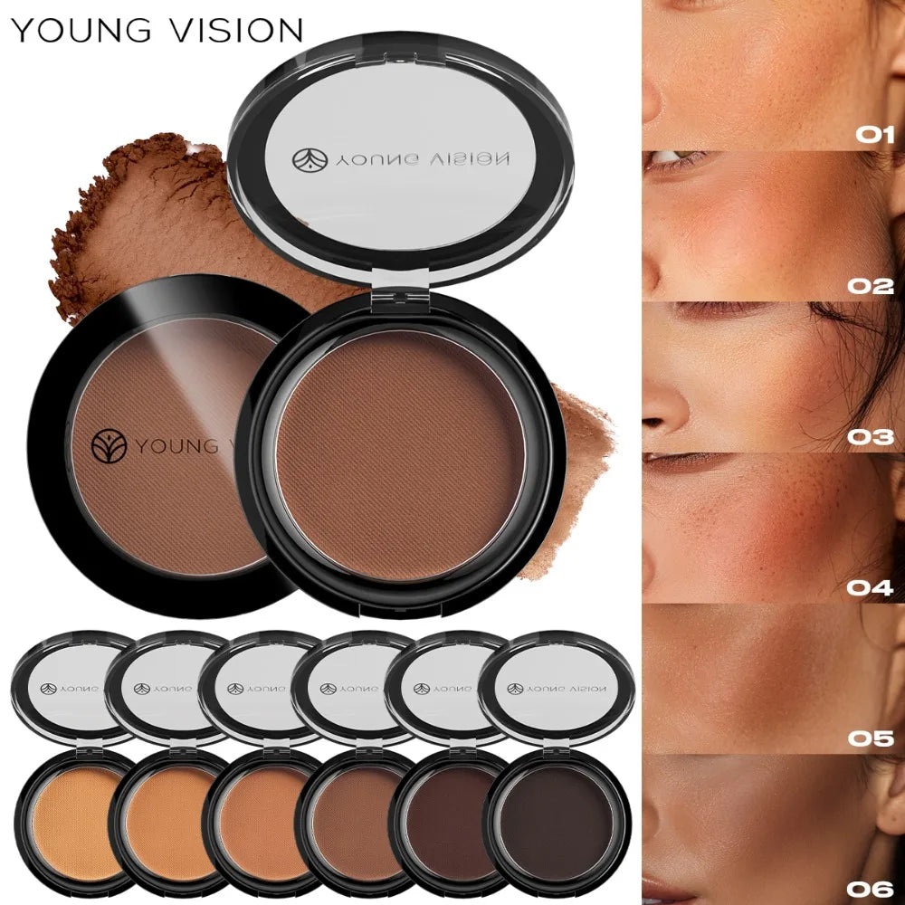 Professional Matte Bronzer Contour Powder Palette Long-Lasting Highlighter for 3D Face Shaping Silky Setting Makeup Powder
