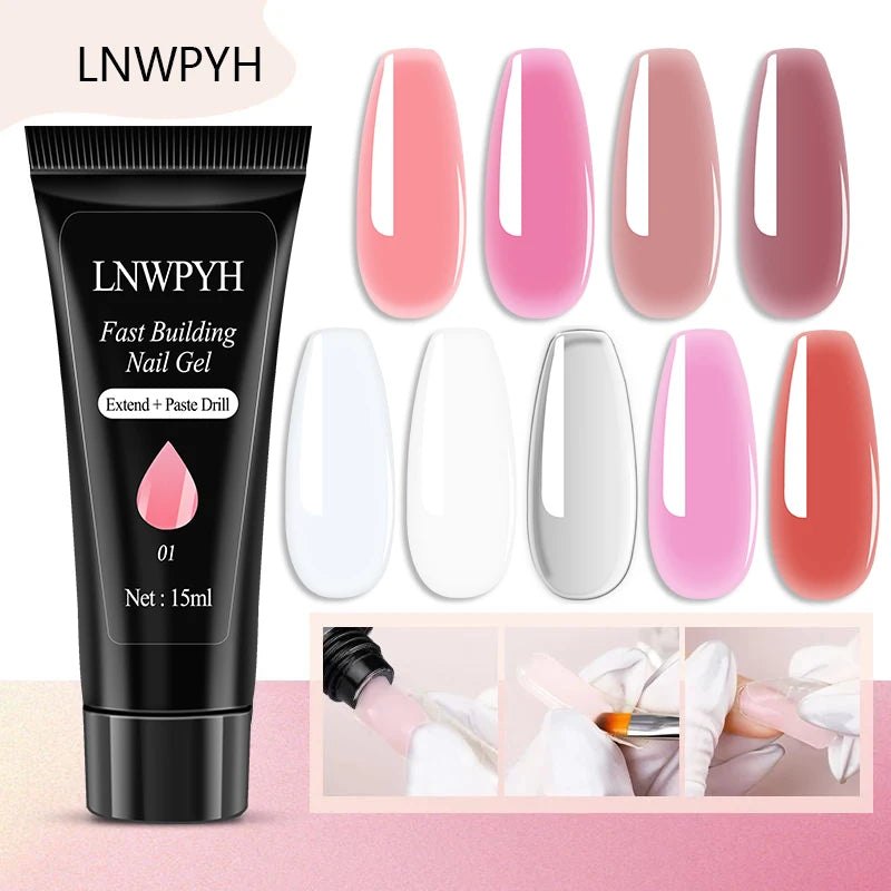 Poly Extension Nail Gel Set Professional Nail Art Kit Acrylic Nail Extension Finger All For Quick Building Gel Extension Gel Kit