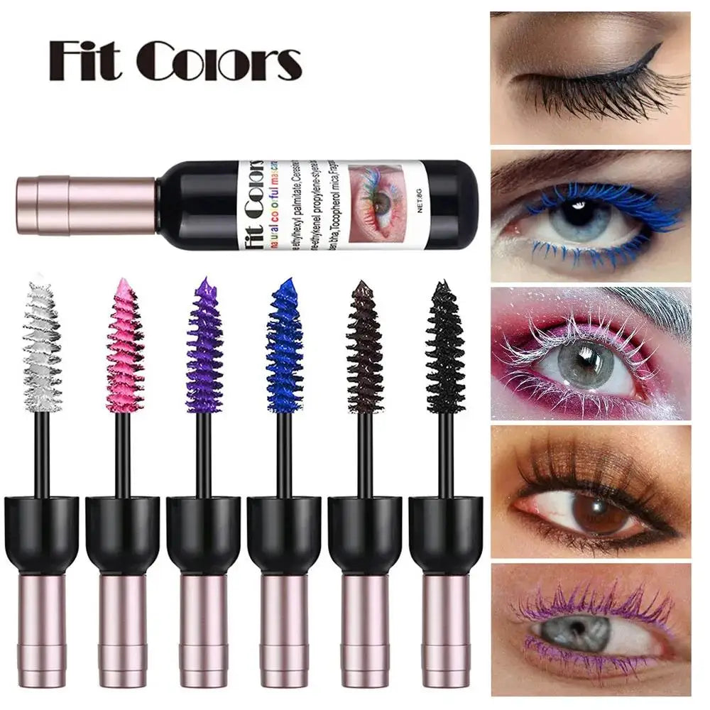 4D Colorful Mascara Waterproof Eyelash Extension Glitter Fast Dry Long-lasting Curling Purple Blue Pink Party Makeup Cosmetic