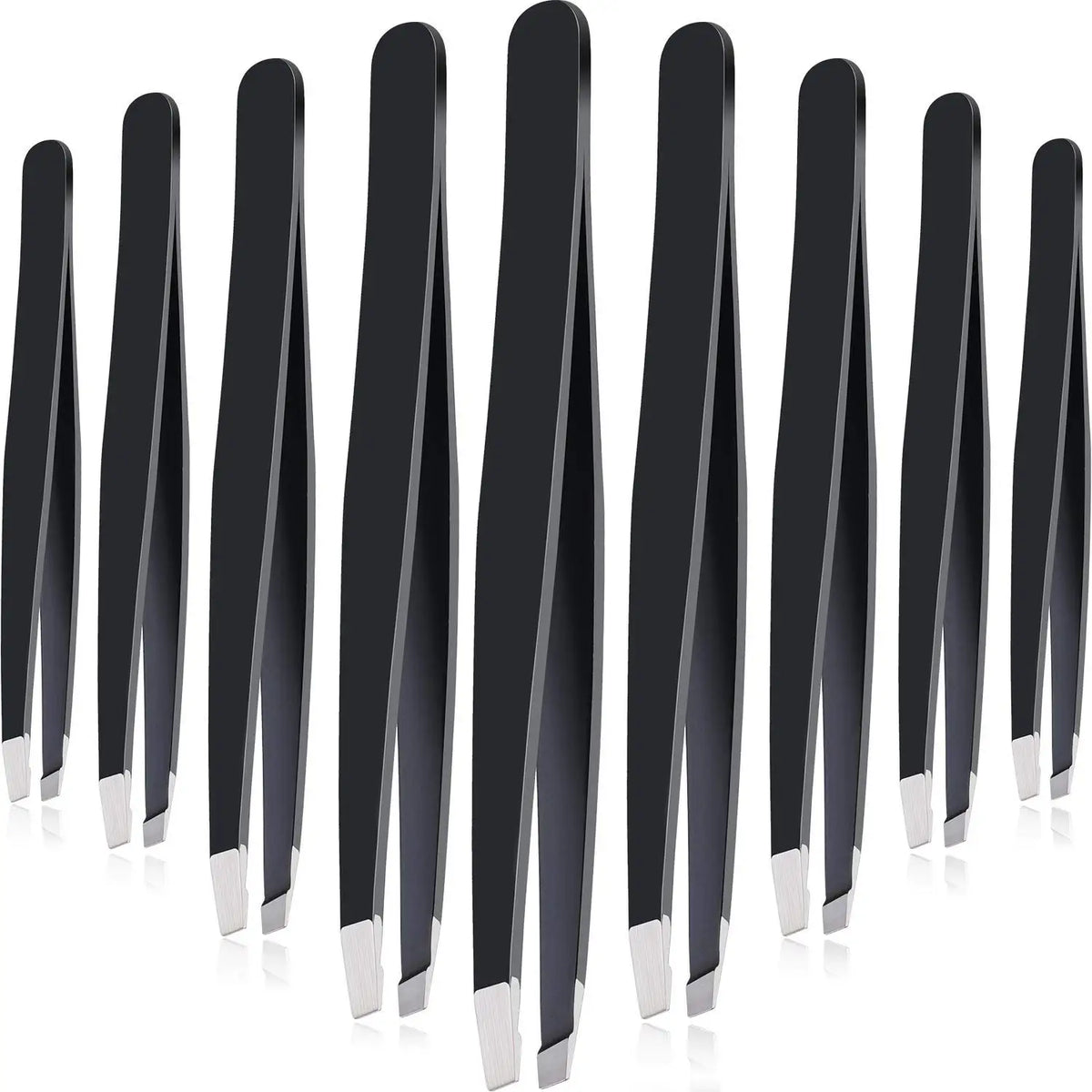 1/10pcs Black Precision Eyebrow Tweezers Stainless Steel Eye Brow Tools Professional Facial Hair Removal Shaping Makeup Tool Kit