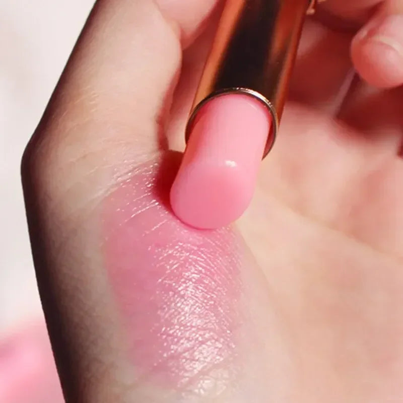 Crystal Temperature Change Lip Balm Aloe Strawberry Lipstick Peach Lip Balm Natural Pink Lipsticks Girl's Lip Care Beauty Makeup