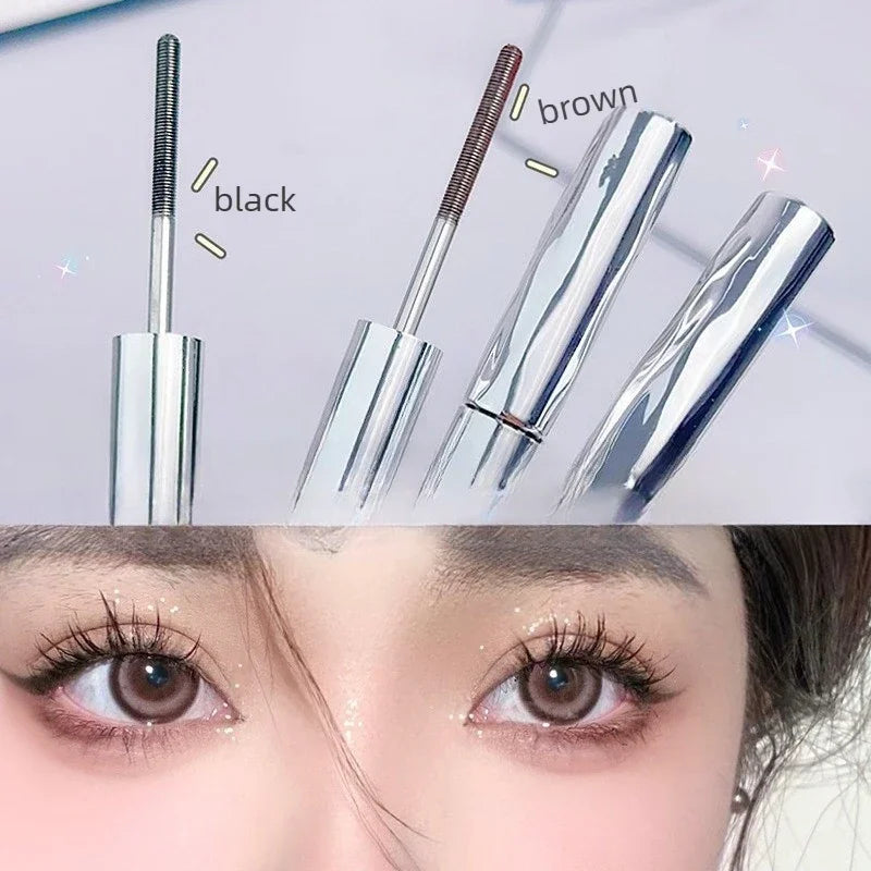 Waterproof Spiral Brush Head Mascara - Steel Tube Long-lasting Easy To Apply - Suitable for Beginners Party Makeup Mascara