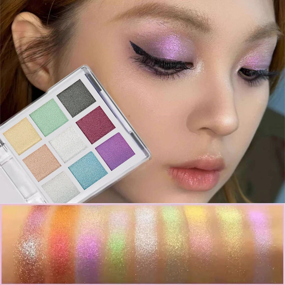 9-Color Glitter Chameleon Eyeshadow Palette Waterproof Long Lasting Pressed Powder Cosmetic Kit Fashion Women Eye MakeUp Pallete