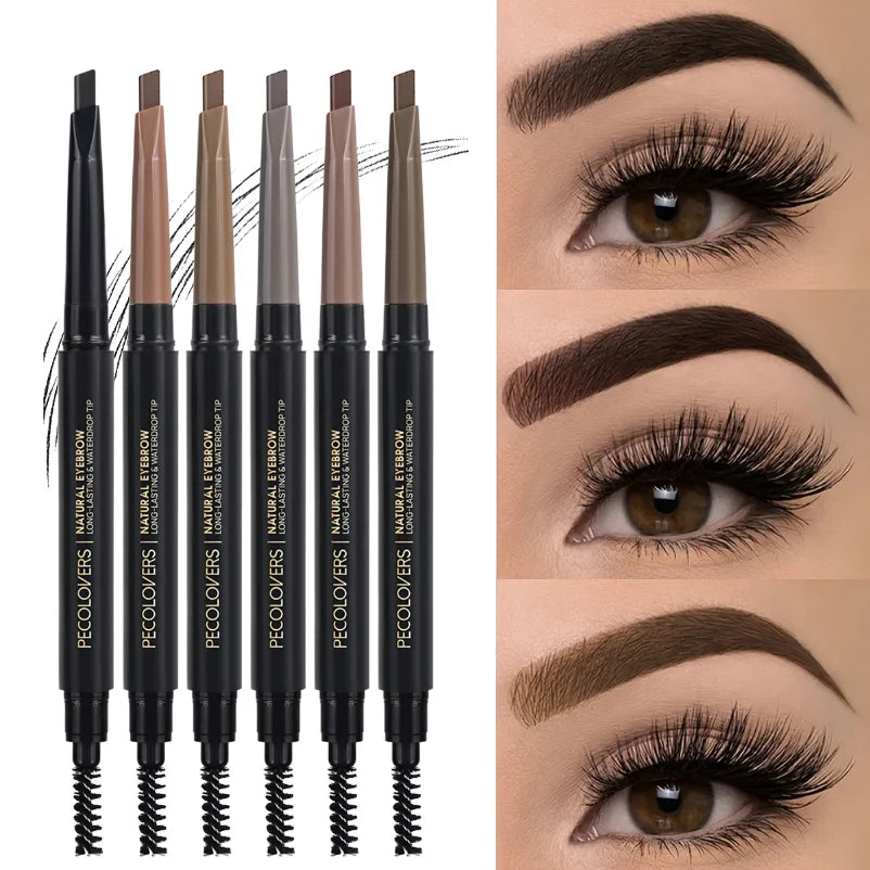 1PC Colorful Development, Anti-smudge,Black/brown/gray, Long-lasting Natural Matte Finish, 2-in-1 Eyebrow Pencil