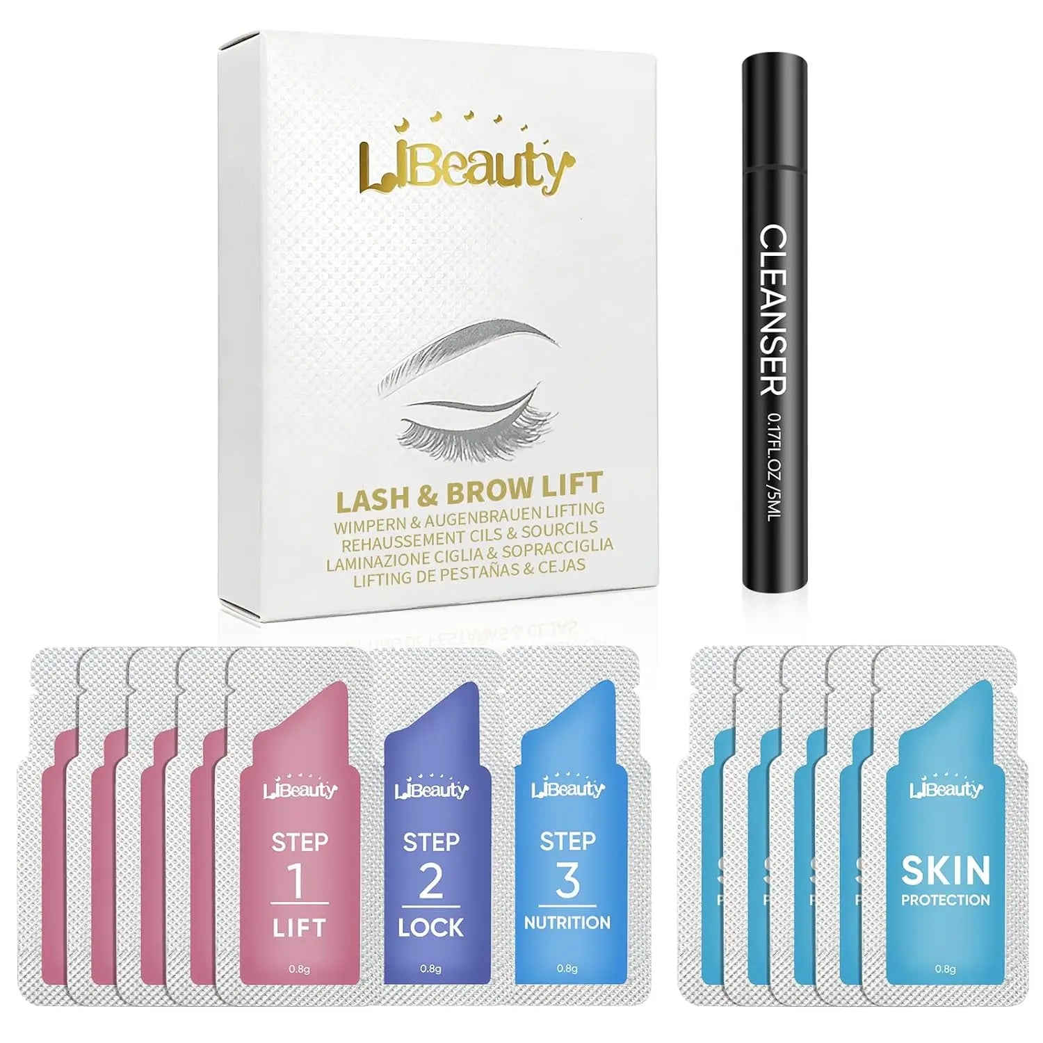 Libeauty Brow Lamination Kit Lash Lift Kit Lasting 8 Weeks Sachet Disposable Upgraded Version Curling Perming Lotion Perm Kit