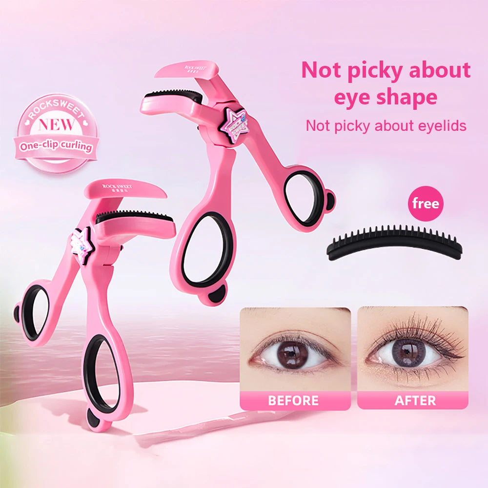 Portable Lightweight Wide-angle Eyelash Curler Long-lasting Shaping Curling Silicone Pad Eyelash Curler For All Eye Types