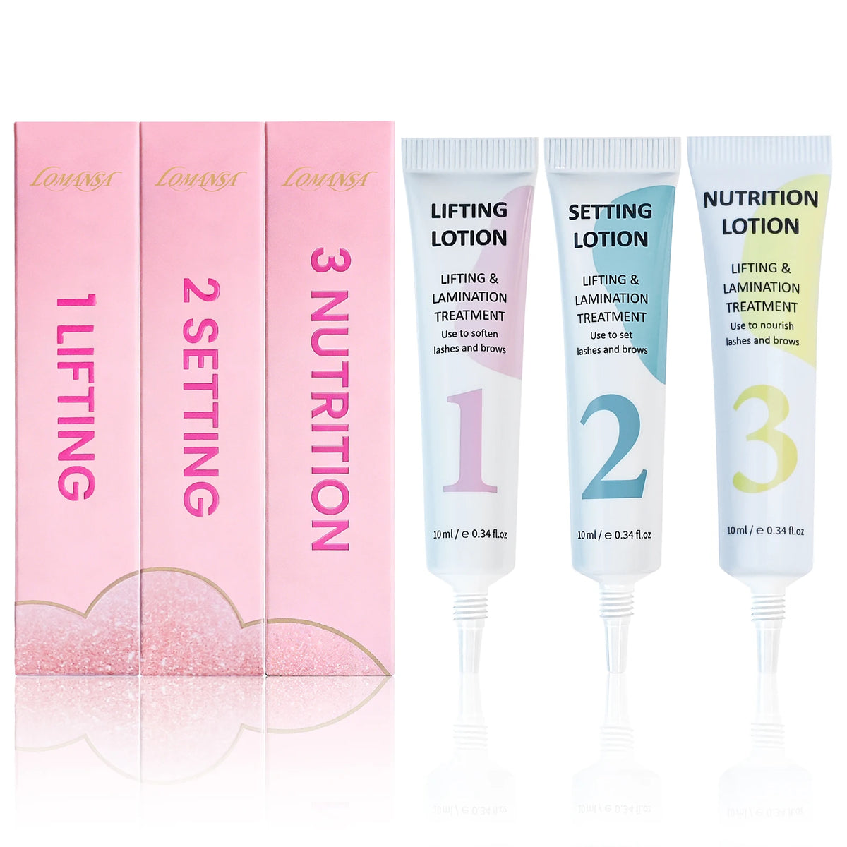 LOMANSA New 10ml Fix Perming Tube Set Lash Lift Brow Lamination Perm Fixation Setting Nutrition Lotion Eyelashes Makeup Tools