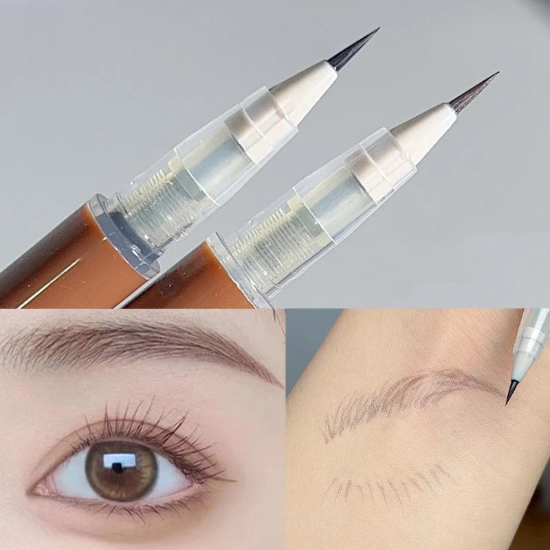 Water Liquid Eyebrow Pencil Waterproof Lasting Grey Brown Eyeliner Lying Silkworm Ultra Fine Wild Nature Brow Tattoo Pen Makeup