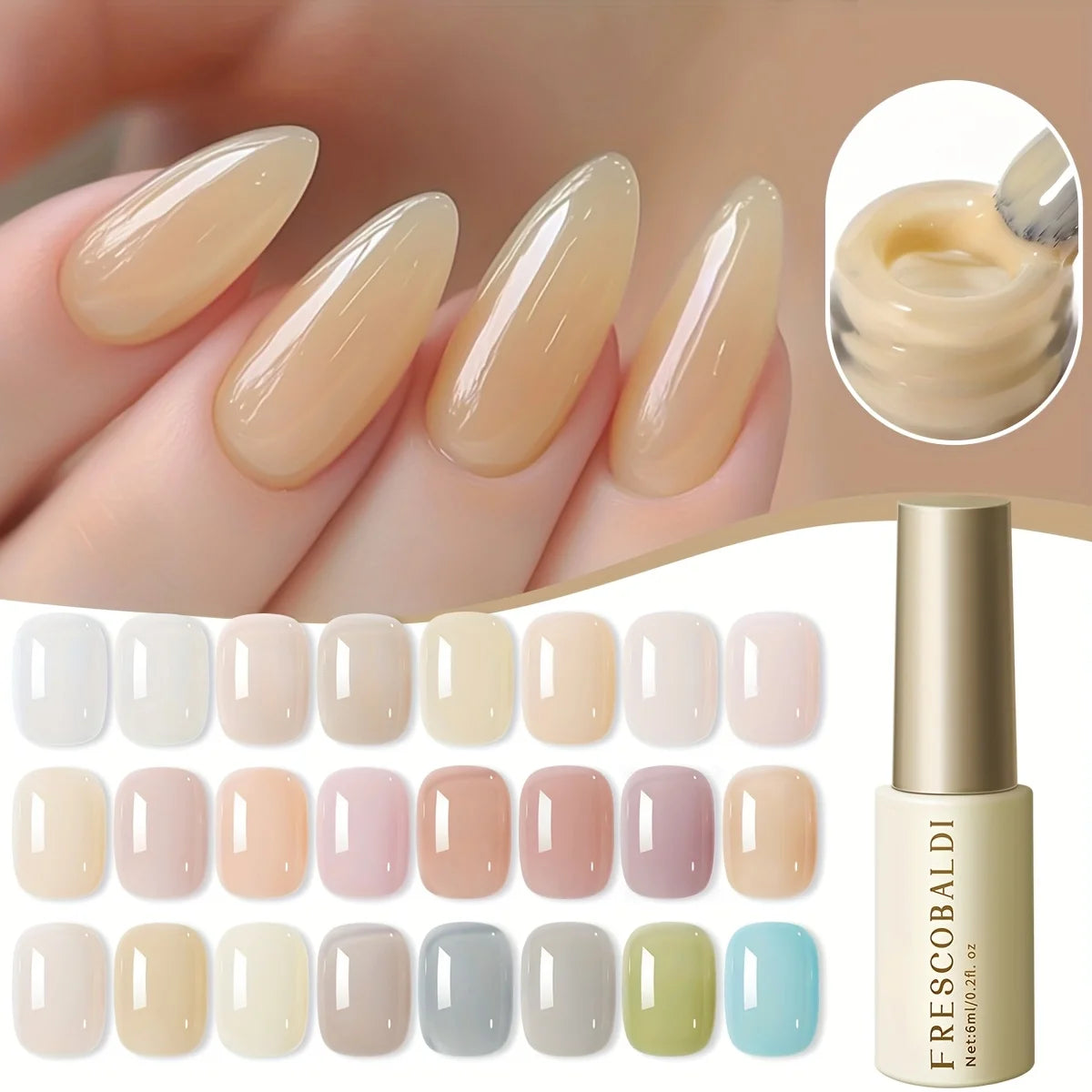 24pcs Translucent Series 24 Colors --- New Popular Nail Art Ultra-Bright Ice Translucent Series Nail Polish Gel Nail Art DIY