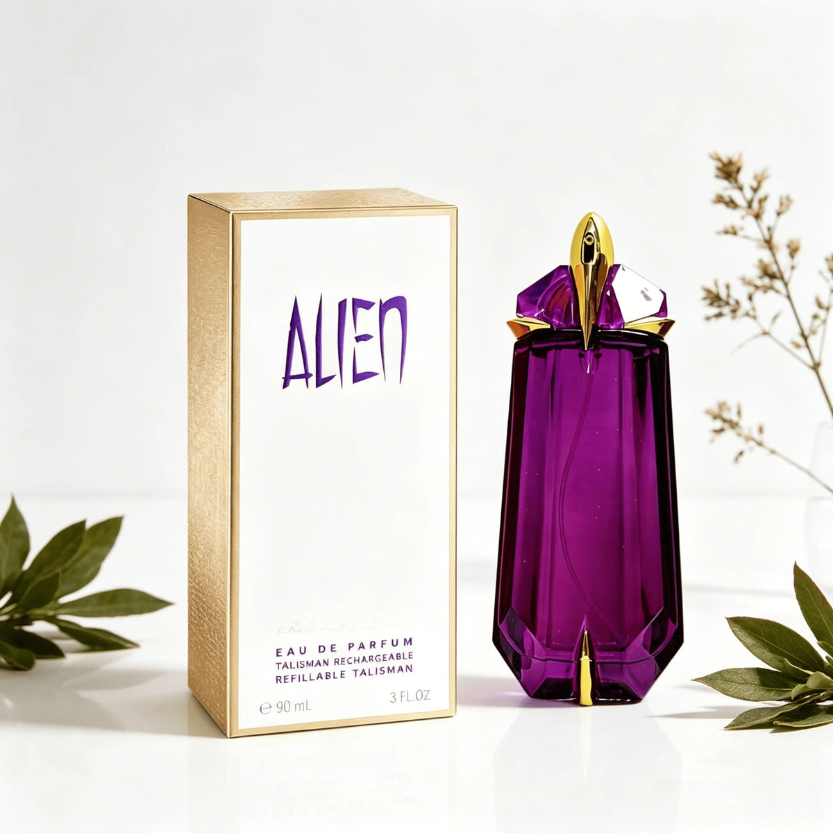 Mugler Alien Talisman Eau de Parfum 90ml Purple Faceted Crystal Refillable Bottle Amber Floral Woody Scent Long Lasting Women Perfume Spray Elegant Gift For Her