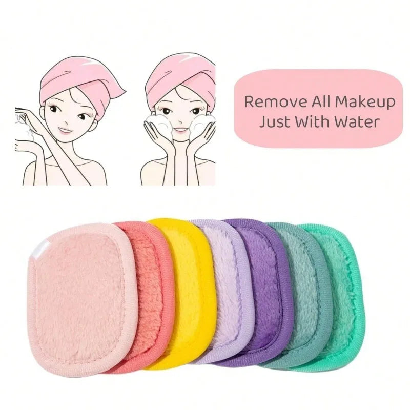 5 pcs Makeup remover facial cleansing tools Reusable Makeup Remover Pads Microfiber Facial Cleansing Cloths For Face, Eye, Lip