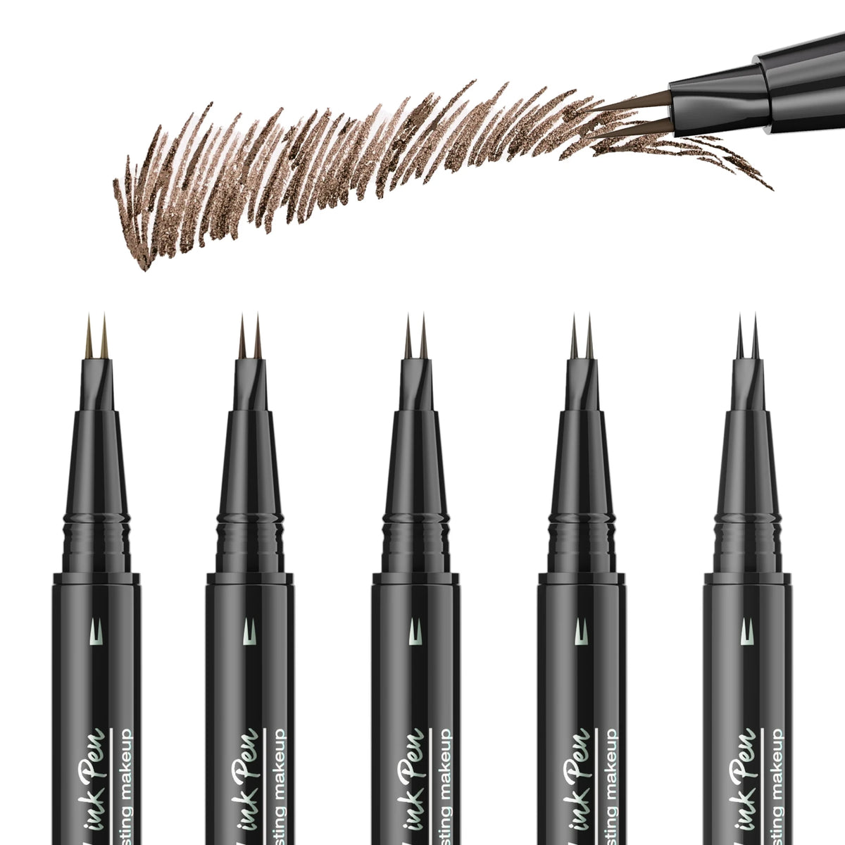 Curved Eyebrow Pen - Eyebrow Pencil, Brow Pencil 2-in-1 Dual-Ended Microblading Eyebrow Pen