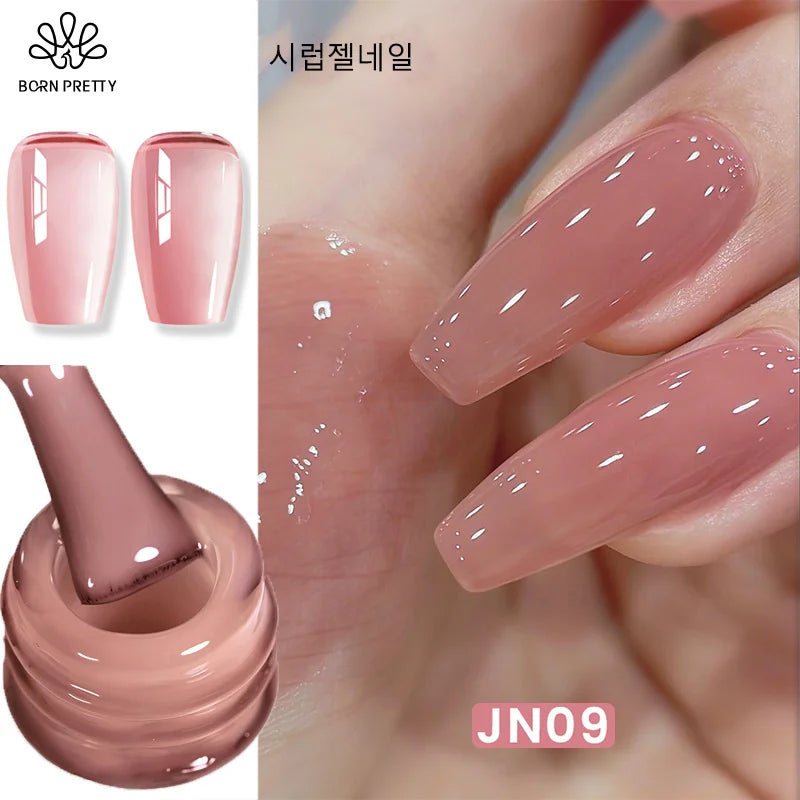 BORN PRETTY 10ml Nude Syrup Gel Jelly Nude Natural Color Semi Permanent Soak Off UV LED Varnish Nail Supplies Manicure