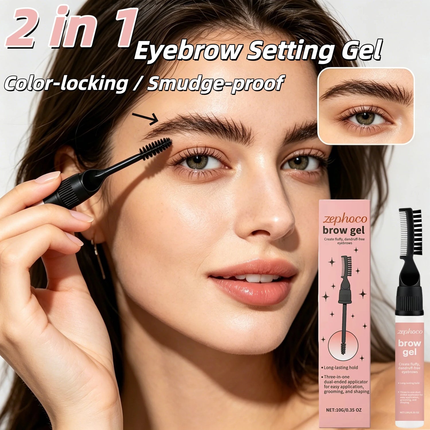 2 In 1 Eyebrow Setting Gel Clear Brow Wax Lamination Effect Styling Soap Lift with Brush Sweat-proof Makeup Instant Lift Sculpt