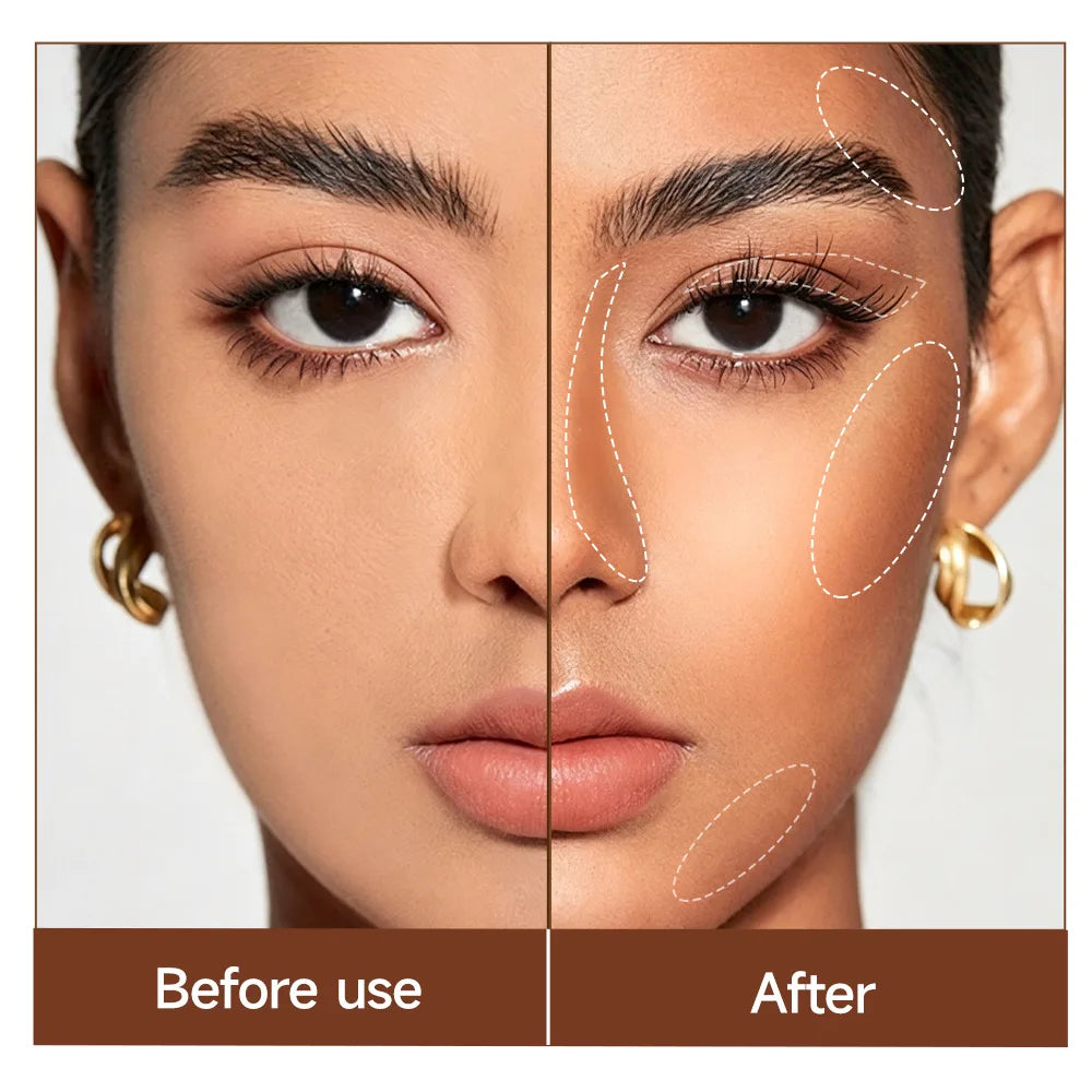 Liquid Matte Contour Stick Highlight Face Foundation Nose Shadow Long Lasting 3D Brightening Powder Blusher Natural Face Makeup