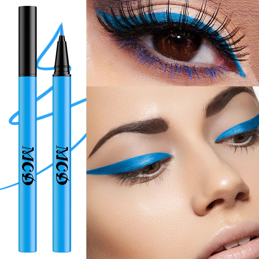 8Colors Liquid Eyeliner Neon Colored Eyeliner Pen Waterproof Uv Blacklight Fluorescent Face Body Paint Makeup Yellow Purple Red