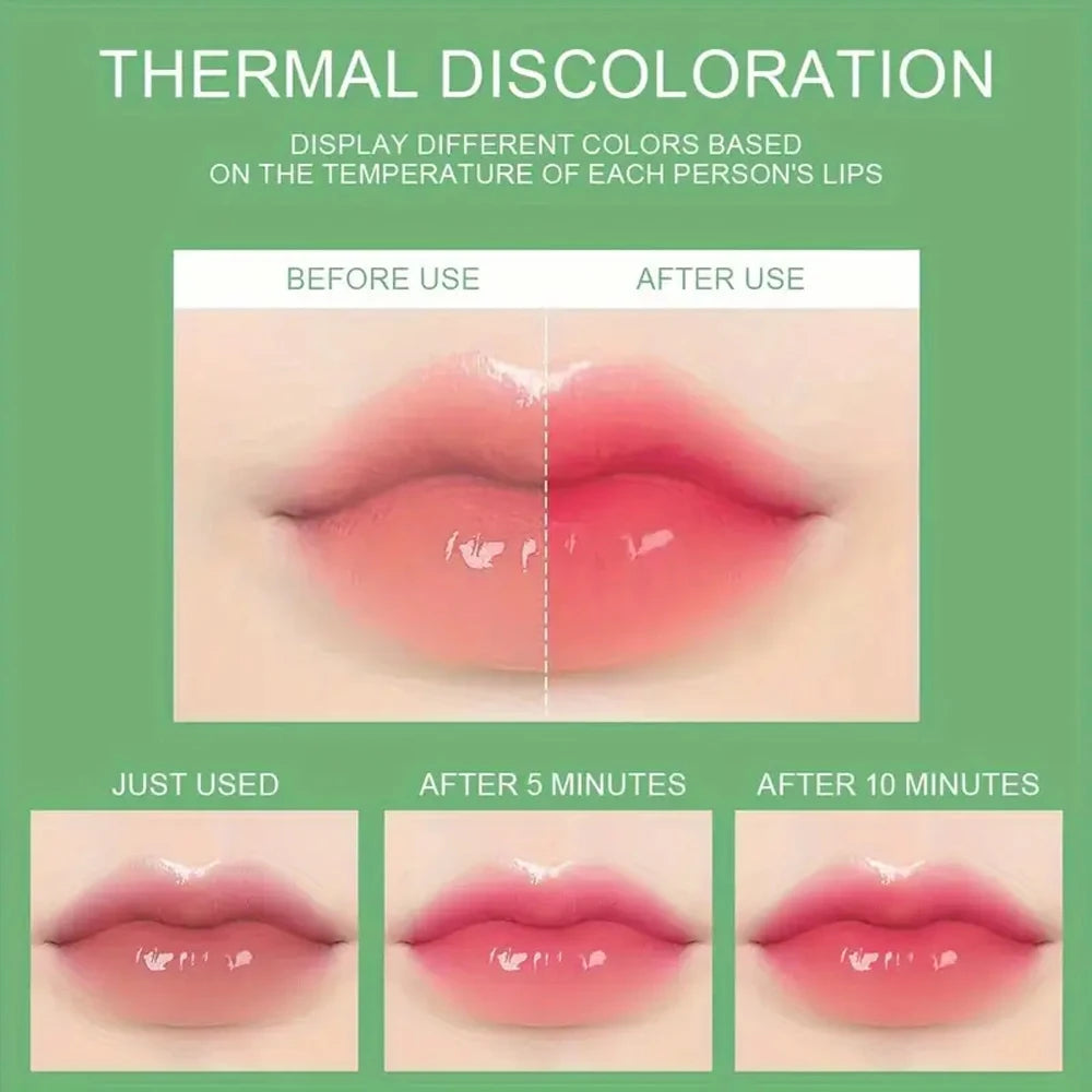 12-Piece Aloe Vera Lip Balm Set, Long-Lasting Moisturizing, Non-Stick, Waterproof, Color-Changing Jelly Lipstick Containing Plan
