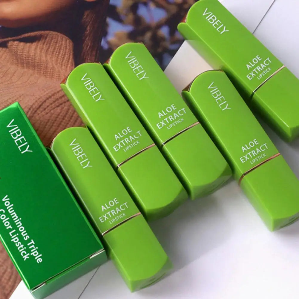 Long Lasting Lipstick VIBELY winter Moisturizing Changing 3 colors Lip Balm Natural Aloe Vera for Women Color-Shifting Makeup