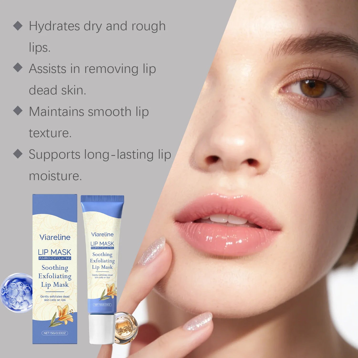 VIARELINE Lip Nourishing Mask Deep Hydration Exfoliate Brighten Skin Relieve Dryness Prevent Cracking Maintenance Lip Sooth Mask