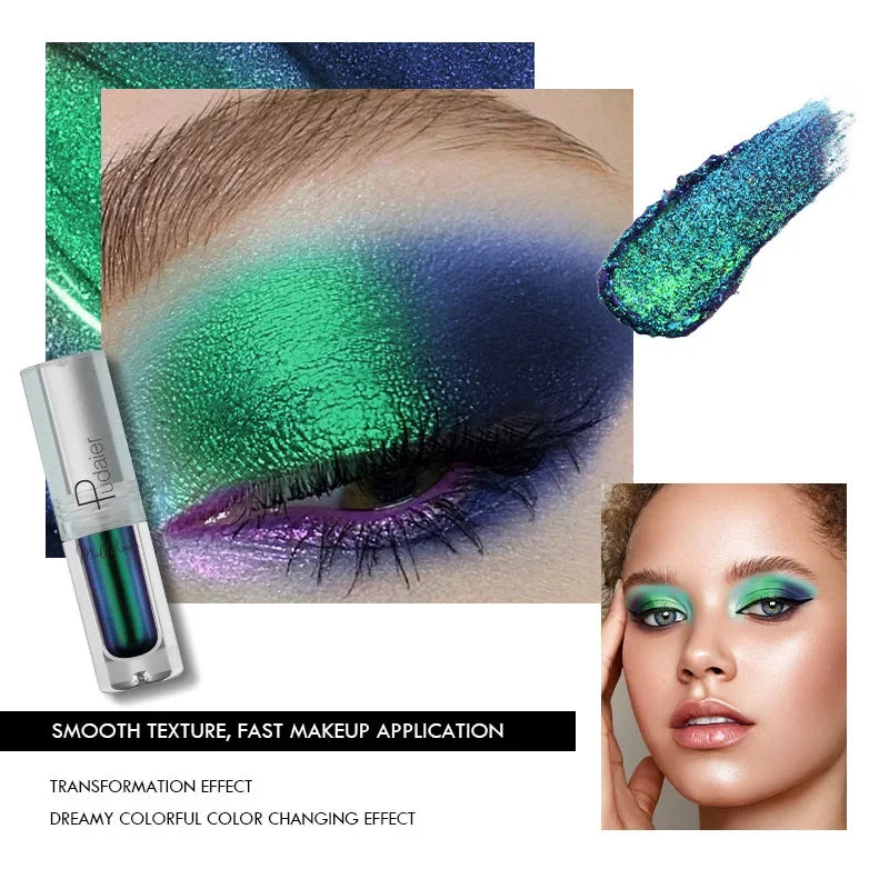 Multichrome Duochrome Liquid Eyeshadows 19 Colors Shiny Longlasting Chameleon Pigments Aurora Eye Shadow Make Up Women Cosmetics
