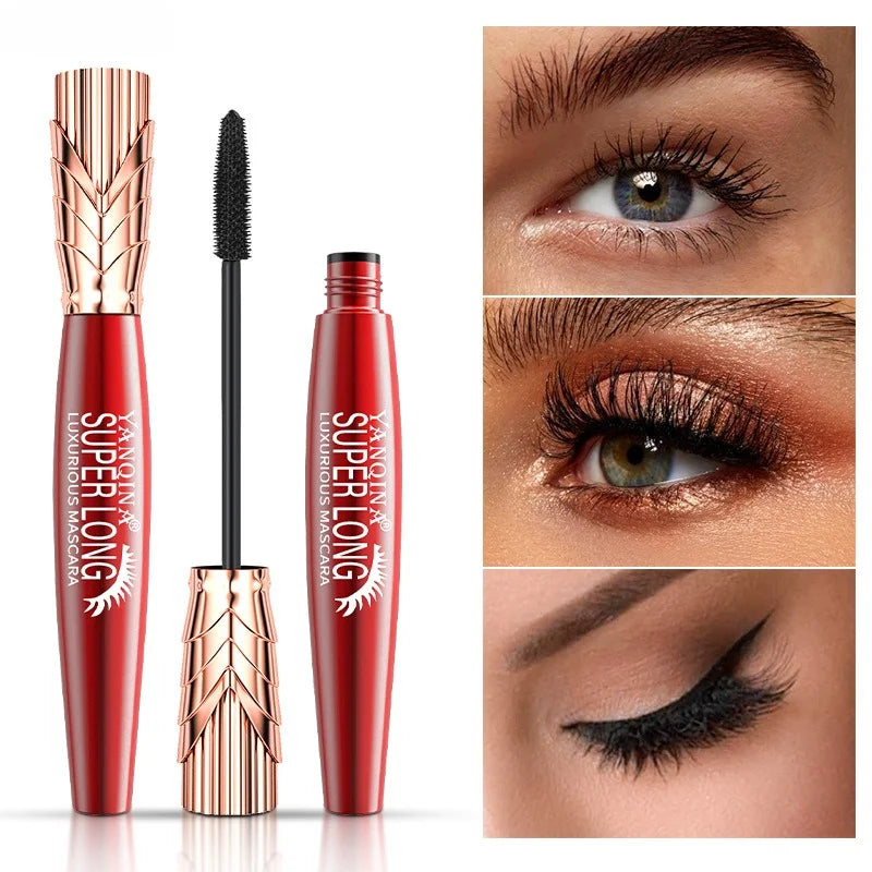 4D Mascara Waterproof Eyelashes Lengthening Long Lasting Gives Lashes Volume，Smudge-Free Lashes Non-caking Make Up Beauty Eyes