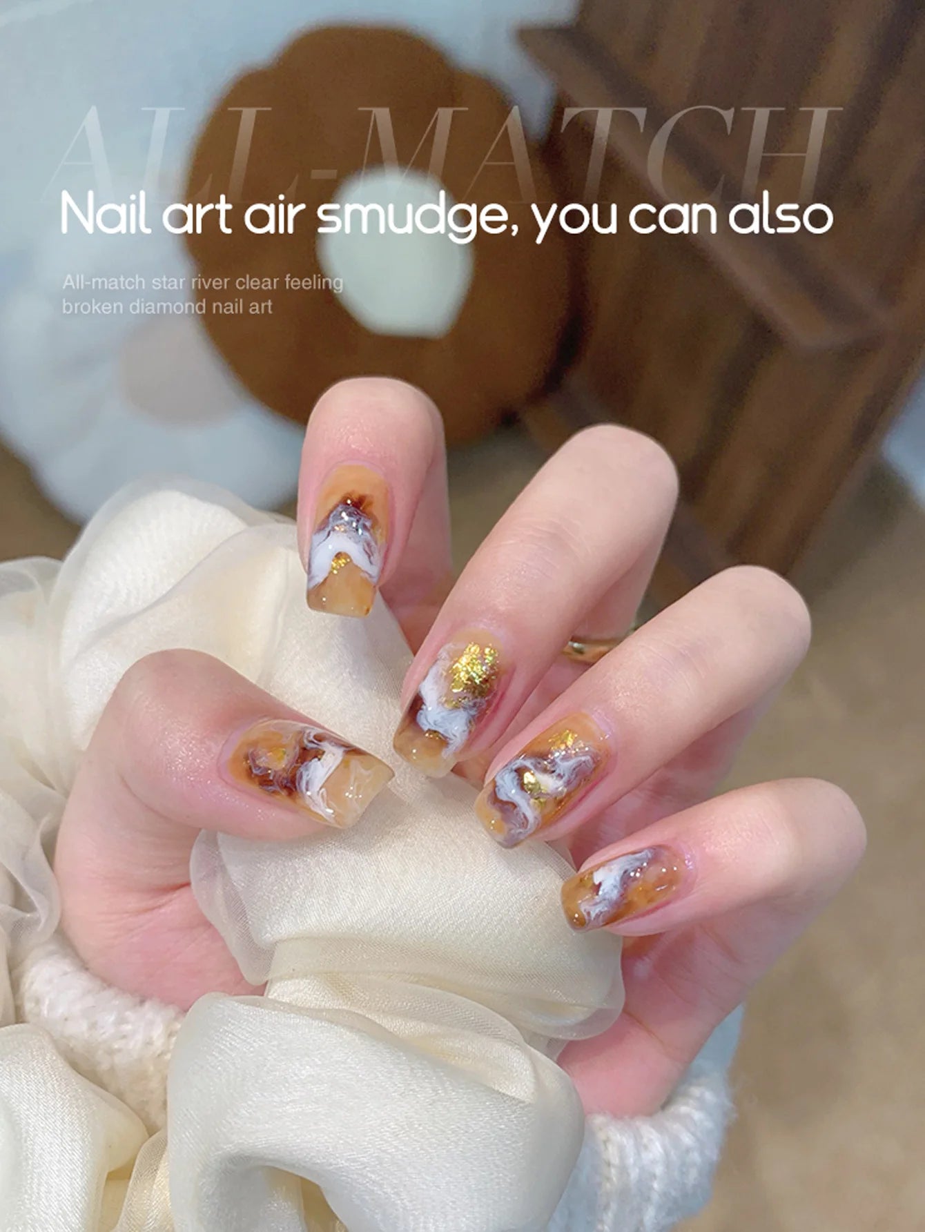 5g Blooming Gel Clear Uv Led Blossom Nails Gel Polish for Spreading Effect Marble Natural Stone Watercolor Floral Print