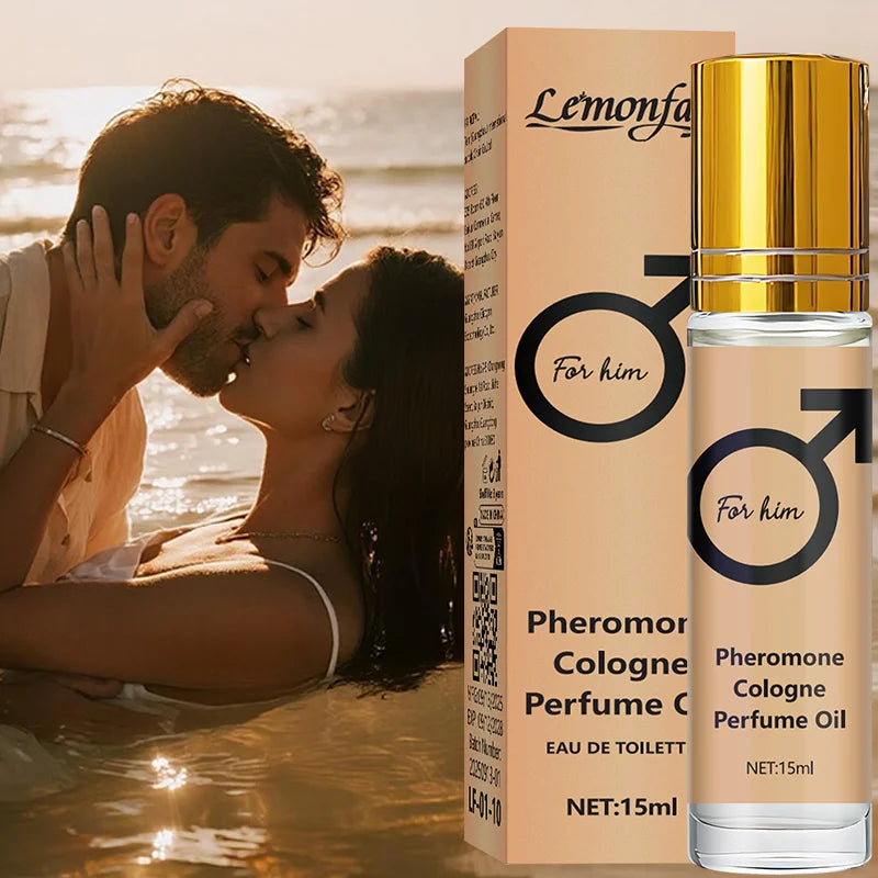 Lemonfay Pheromone Cologne Oil for Men Roll On Perfume Long Lasting Fragrance Portable 15ml Eau De Toilette for Daily Date
