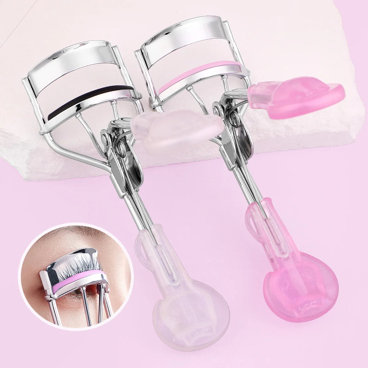11/12PCS magic handle eyelash curler tool set, 2 magic handle eyelash curlers +10 rubber strip replacement pads, eyelash tools.