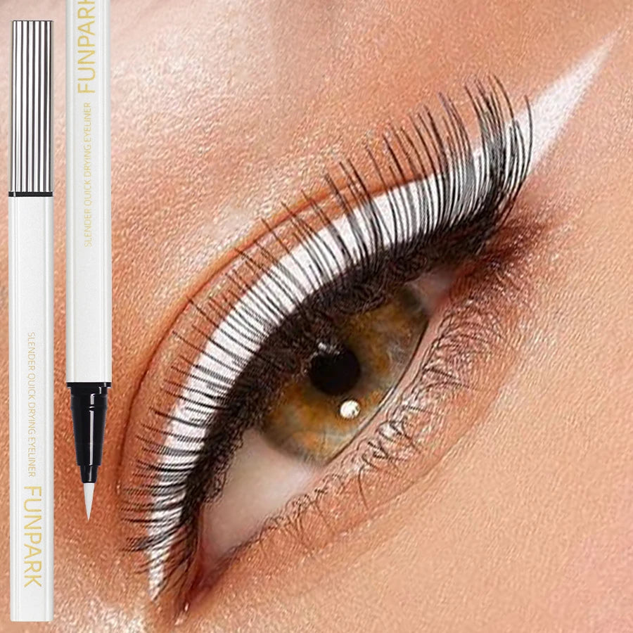 4 Colors 1PC White Liquid Eyeliner Pen Matte Waterproof Eye Liner Pencil Quick-drying Non-smudge Eye Korean Makeup Purple Blue
