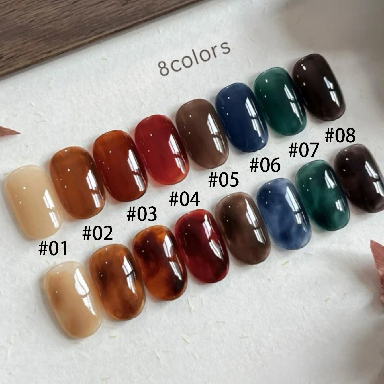 10ML 1-9pcs Hot Selling Water Blurred Clear Brown Nails Jelly Nail Polish Whitening Leopard Nails Black Green Nails