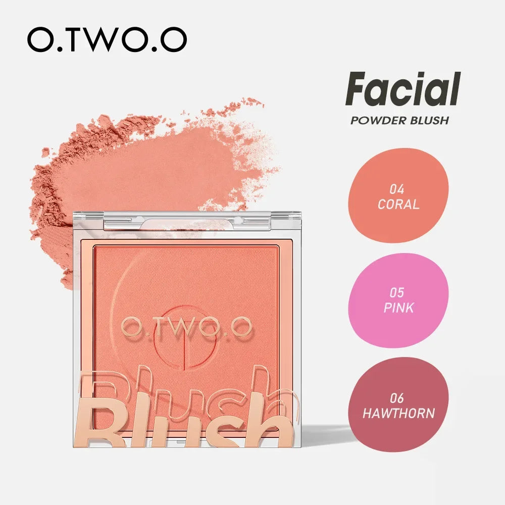 O.TWO.O 6 Color Blusher Mineral Soft Powder Long Lasting Natural Cheek Contour Palette Blush Shadow Matte Rouge Powder