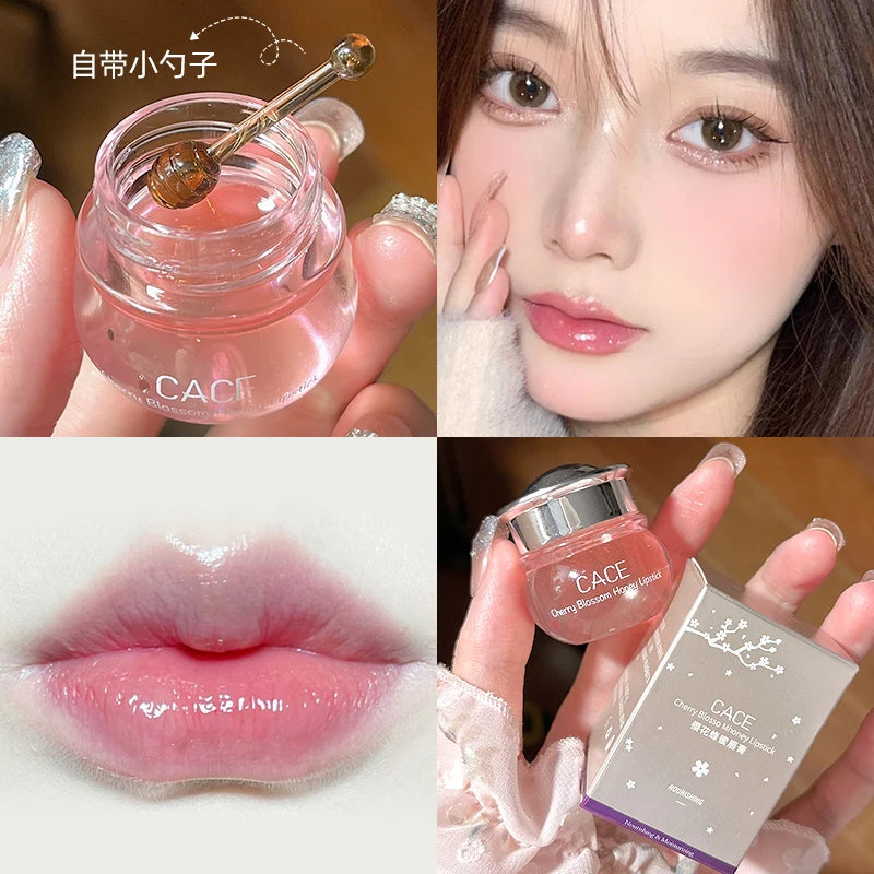 CACE Honey Cherry Lip Oil Balm Nourishing Lip Balm Lasting Moisturizing Clear Lipgloss Oil Moisturizing Lip Care Beauty Makeup