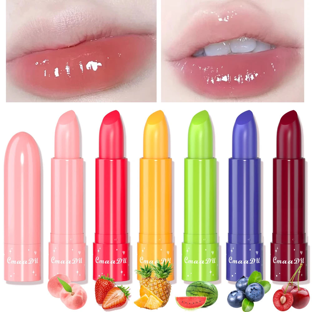 Fruit Color Changing Cherry Red Jelly Lipstick Moisturizing Temperature Change Peach Lip Blam Korean Makeup for Women Lips Care