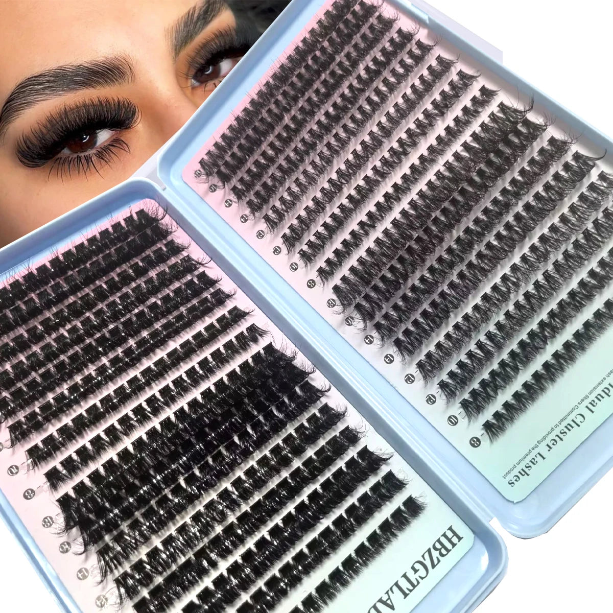 HBZGTLAD 32rows Fluffy Thick Eyelash Clusters  Wispy Individual Lashes 30D-100D Mix Eyelash Extensions False Eyelashes