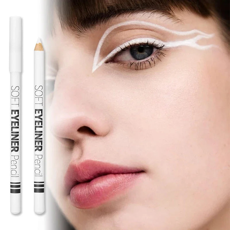 Waterproof White Eyeliner Pencil Smooth Easy Wear Long-Lasting Eye Brightener Fashion Makeup Tool for Smooth Application