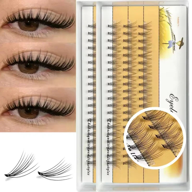 1 Box/60 Bunches Mink Eyelashes Natural 3D Russian Individual Eyelash Extension 10D Eyelash Cluster Makeup Tool Lashes Wholesale