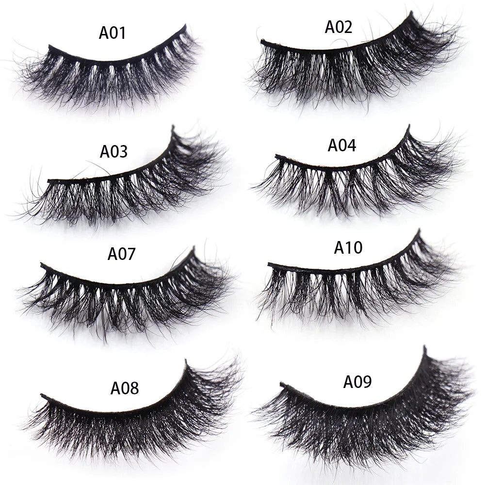 LEHUAMAO 3D Mink Lashes soft Fluffy Wispy 3D Mink Eyelashes Full Strip Lashes Soft False Eyelashes Makeup Lashes A01