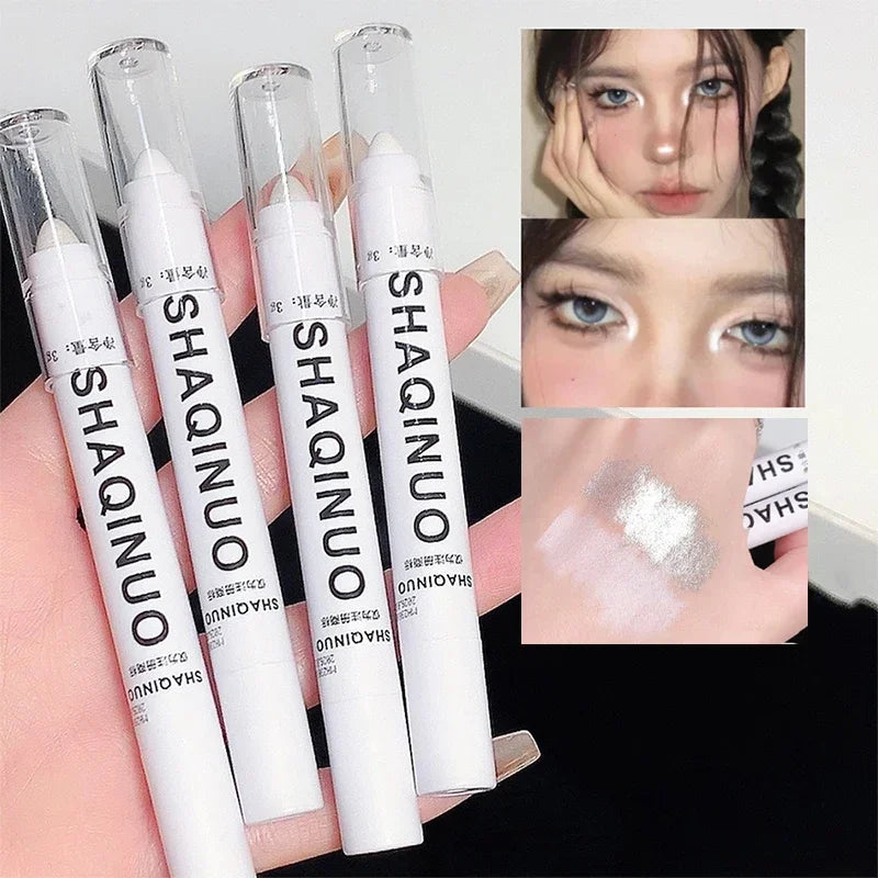 White Highlighter Pen - Matte Shimmer for Undereye Brightening; Easy-Application Highlight Stick for Instant Glow