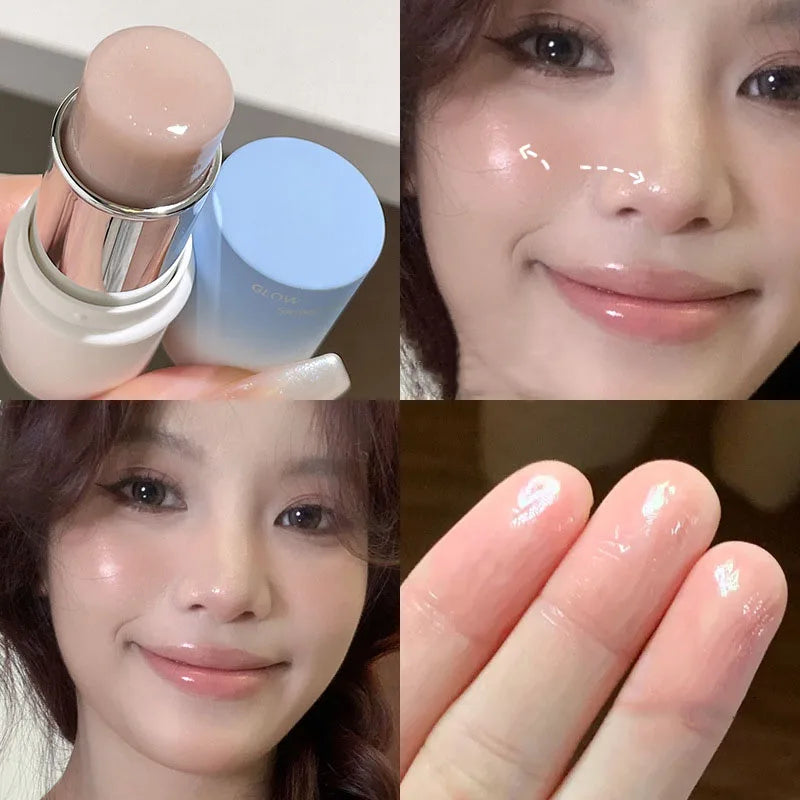 Shimmer Highlighter Stick Natural Water Light Clear Fine Shining Pearl Contour Shading Brightening Face Illuminator Dupes Makeup