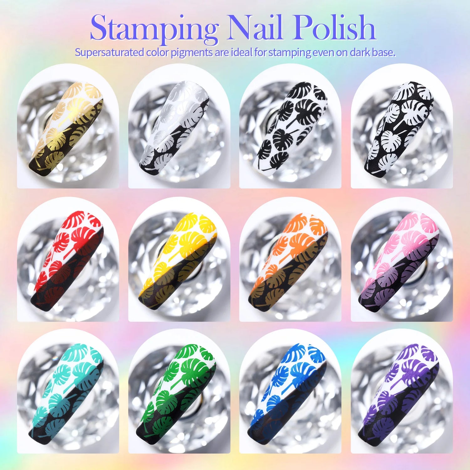 BORN PRETTY Nail Stamping Polish 12 Colors 10ML Air dry Special Polish Manicure Print Nail Polish For Stamping Plates Nail Set