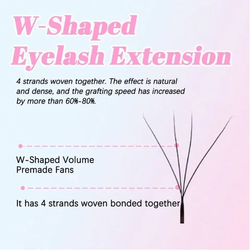 AGUUD Automatic Flowering 2D 3D 4D 5D W Shape Premade Fans Eyelash Extensions Natural Soft Individual Lashes Makeup Cilia