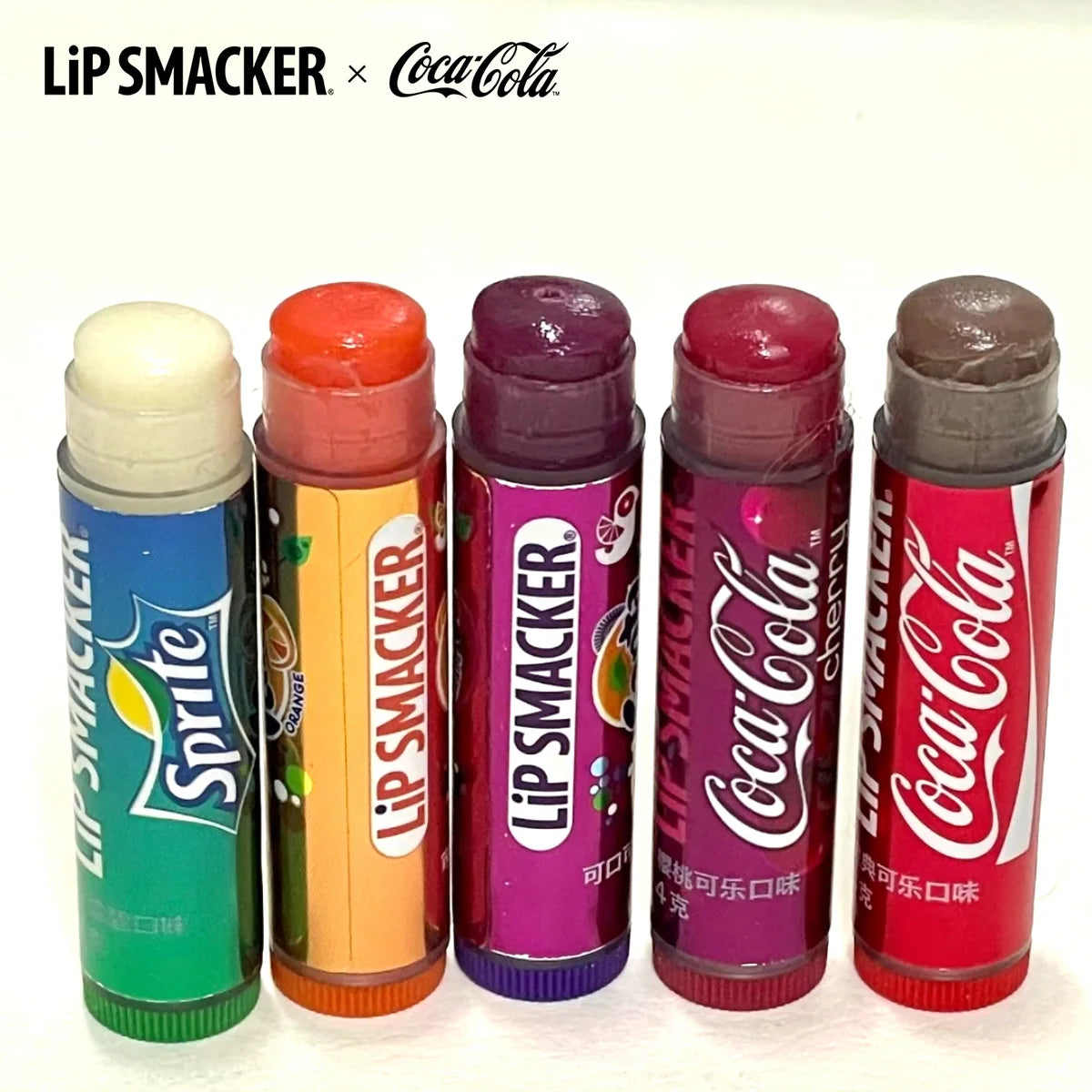 LiP Smacker X CoCa Cola 5pcs Lip Blam Set Long-Lasting Moisturizing Colorful Lip Balm for Autumn Winter Perfect Christmas Gift