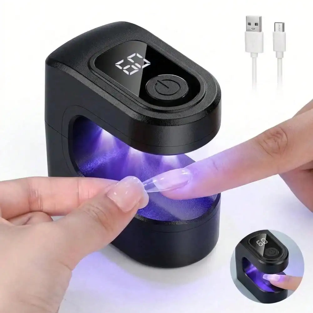Mini UV Nail Lamp with LCD Screen, Portable USB Gel Nail Dryer, Innovative Manicure Curing Light for Home & Salon Gel Nail Care