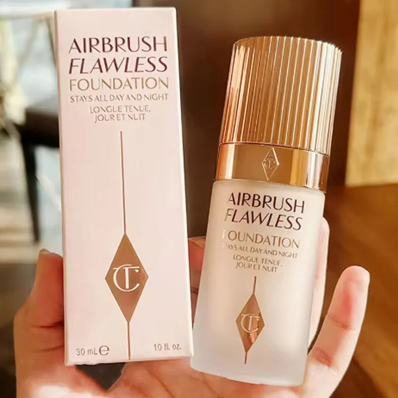 CT Liquid Foundation Lightweight Watery Texture Lasting Concealer Small Gold Plate Powder Air Cushion Setting Spray Daily Makeup