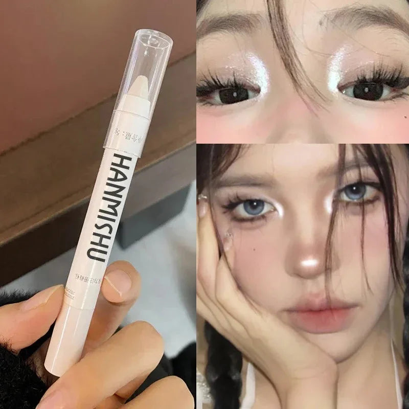 Diamond Highlight Stick Monochrome Pearlescent Matte White Eyeshadow Stick Flash Contouring Pencil Face Brightening Cosmetics