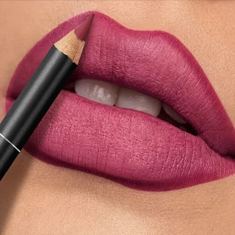 PUDAIER Matte Lip Liner Set 6 Colors, Waterproof & Sweatproof, No Feathering, Precise Lip Contour Pencil for Women