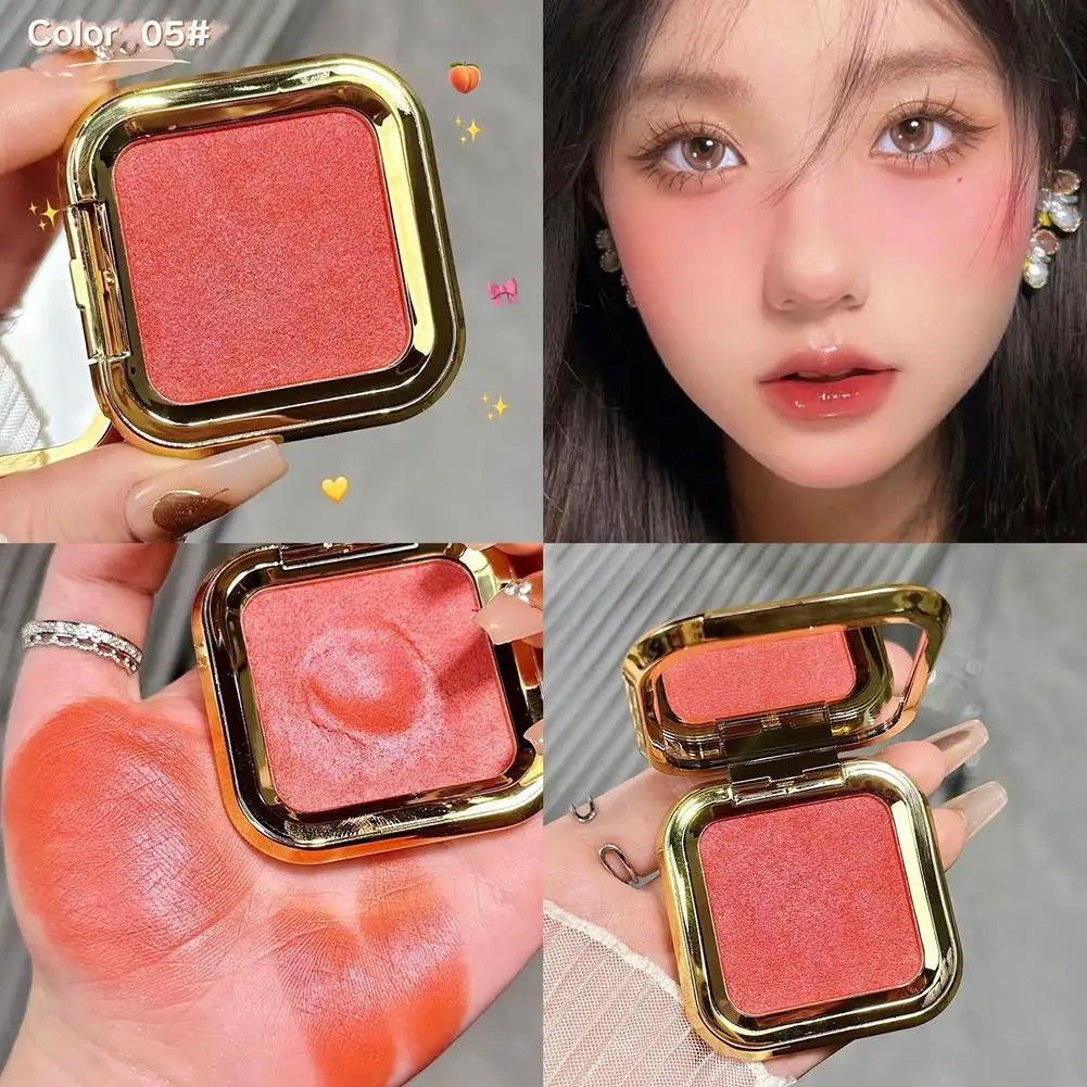 Peach Kiss 3D blush cream rouge Matte pearlescent Blusher Natural and lasting Color rendering Facial contour Blusher